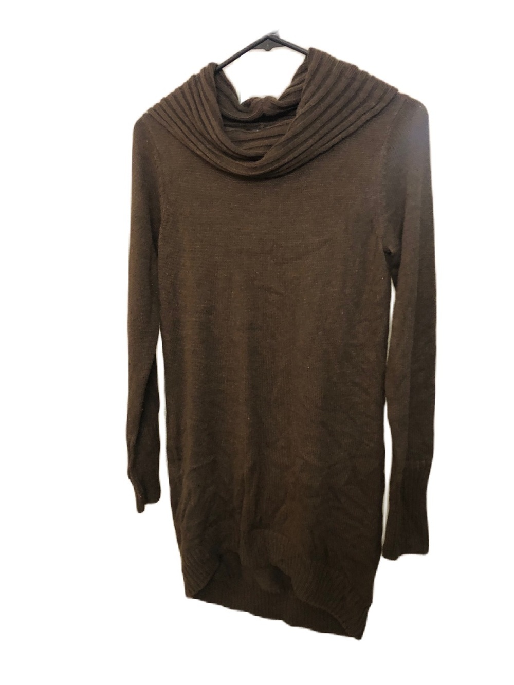 Harve Benard Brown Cowl Neck Sweater Dress - Picture 2 of 6